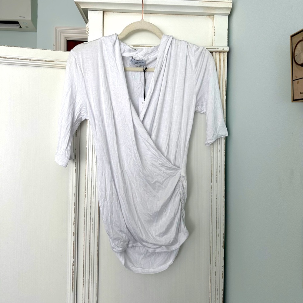 Michael Stars white draped tee NWT